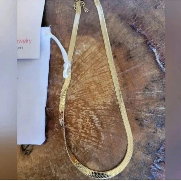 Jennifer Zeuner Gold Herringbone Necklace 16” | Dainty | NWT - Picture 10 of 15